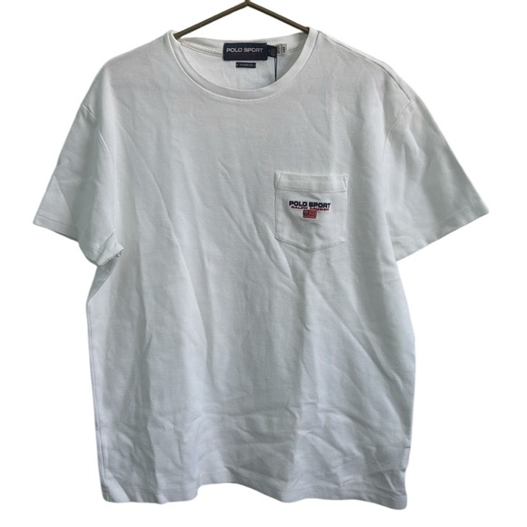 Ralph Lauren Polo Sport White T-Shirt Size Medium Classic Fit NWT Flawed - Picture 1 of 10